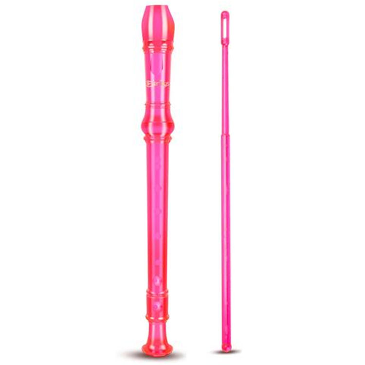 Sopran Descant Recorder 8 hulfløjte med / rensestangpose instruktion lyserød