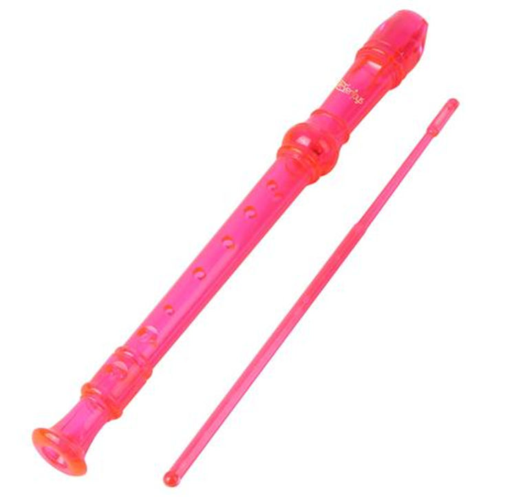 Sopran Descant Recorder 8 hulfløjte med / rensestangpose instruktion lyserød