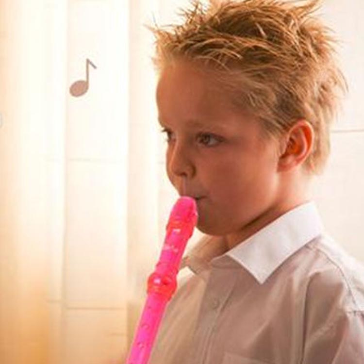 Sopran Descant Recorder 8 hulfløjte med / rensestangpose instruktion lyserød