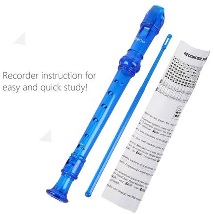 Sopran Descant Recorder-8 hul m / instruktion til rengøringsstang